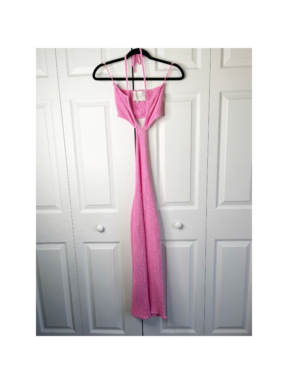 Victor Glemaud Pink Knit Cutout Halter Neck Midi Dress Women's Size X-Small XS